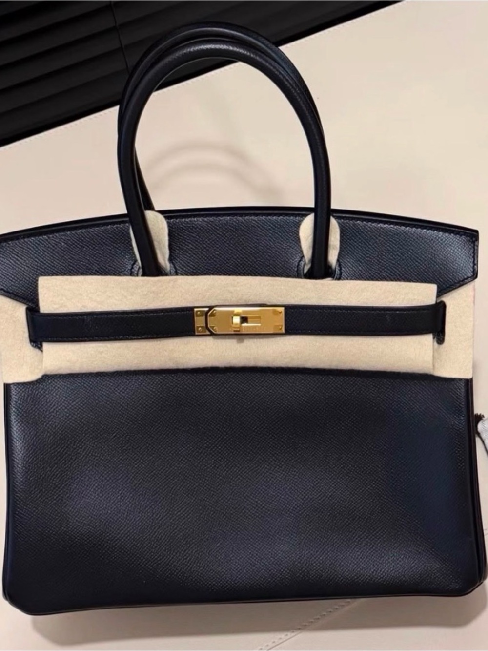 Hermes Black Birkin 30 Epsom leather bag